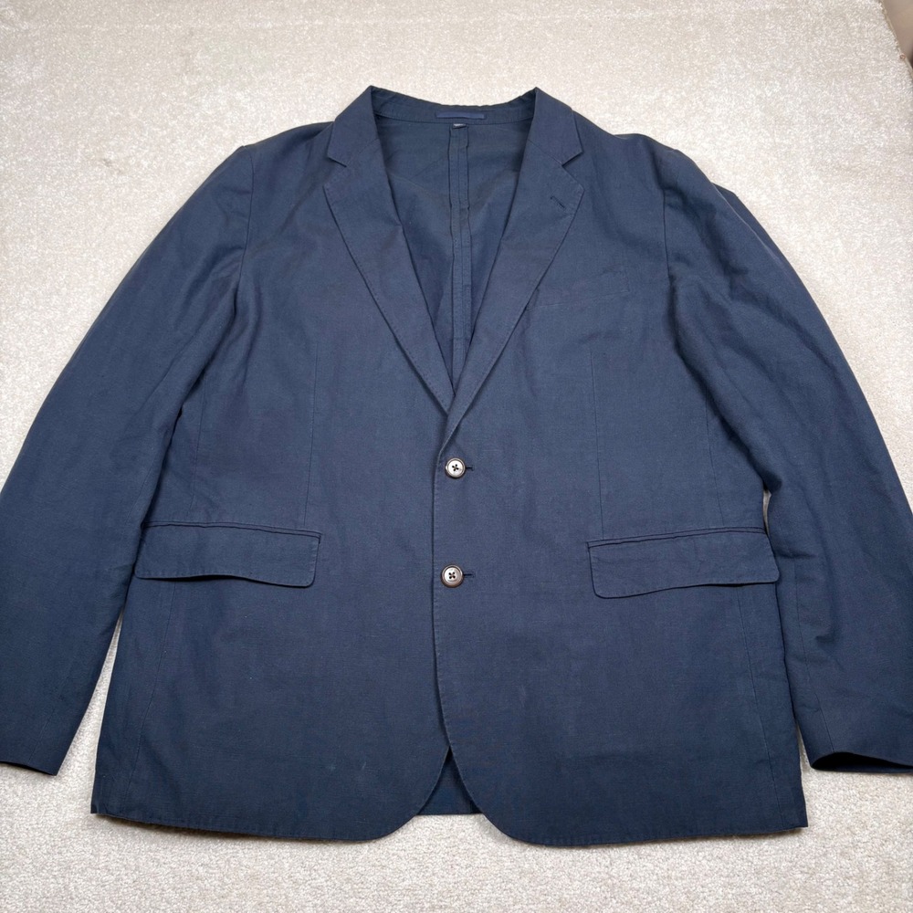 J.Crew Ludlow Blazer Mens 46R Unstructured Blue Cotton Baird McNutt Irish Linen